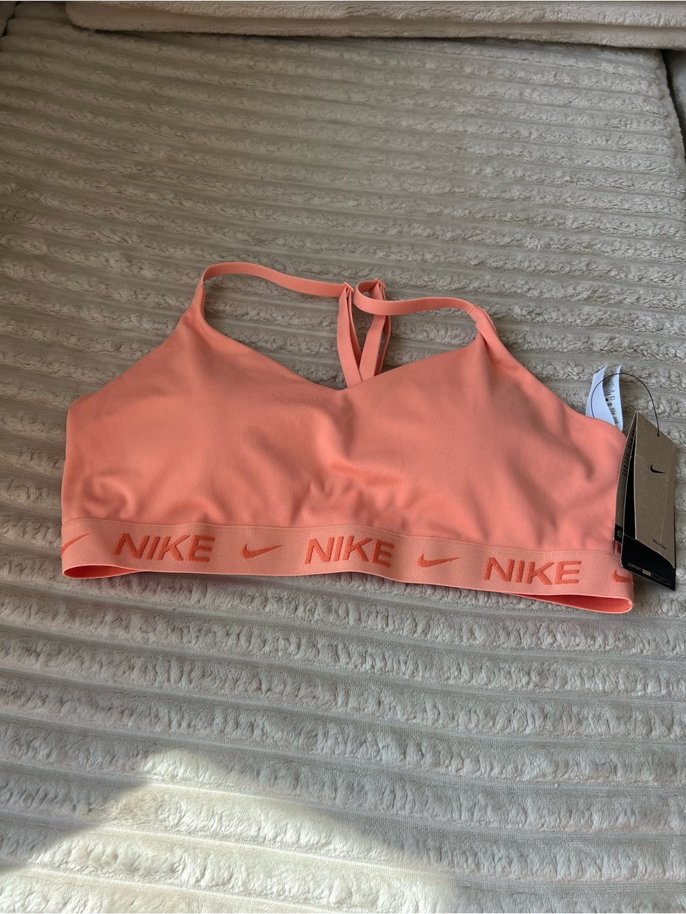 Nike Coral-Orange Sports Bra — Padded Support large